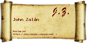 John Zalán névjegykártya